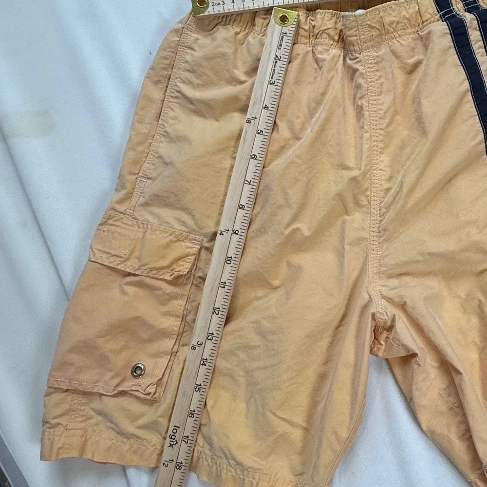 Abercrombie & Fitch Mens Vintage Cargo Board‎ Shorts Tan Navy Stripe Size S